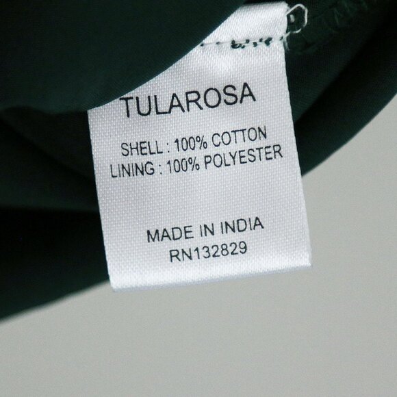 Tularosa Revolve Clayton Tunic Mini Dress L Hunter Green Pom Pom Trim Lace $210 - Picture 10 of 16